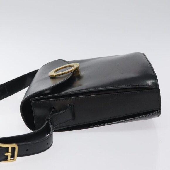CELINE Shoulder Bag Leather Black Gold Auth - Picture 4 of 16